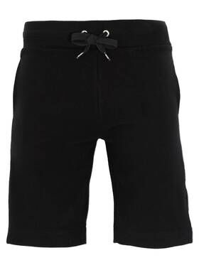 NEW MOSCHINO men's side stripe logo shorts in black